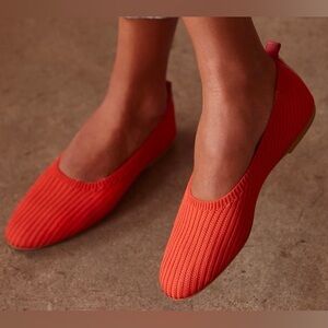 Everlane The Day Glove Reknit Loafer Coral Red flat ballet shoes Size 6.5